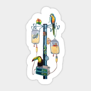 Tucan on the IV pole Sticker